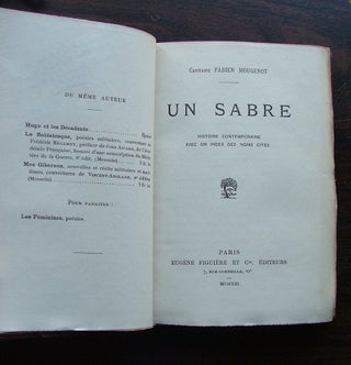 Un Sabre, Histoire Contemporaine avec un Index des Noms Cités