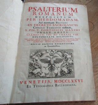 Item #1377 Psalterium Romanum Dispositum per Hebdomadam, Ad norman Breviarii ex Decreto...