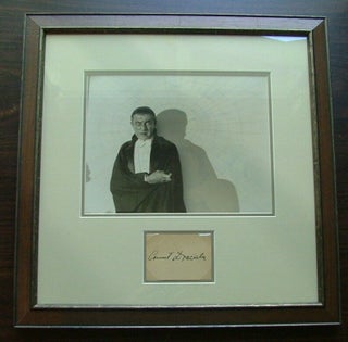Item #193 Bela Lugosi Signed Paper as "Count Dracula" With an Original 8"x 10" Photo of Lugosi as...