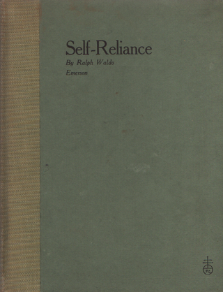 Item #1938 Self Reliance. Ralph Waldo Emerson