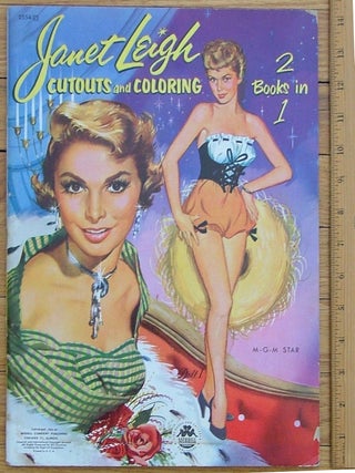 Janet Leigh - original art for a cut-out and coloring book, 2 books in one