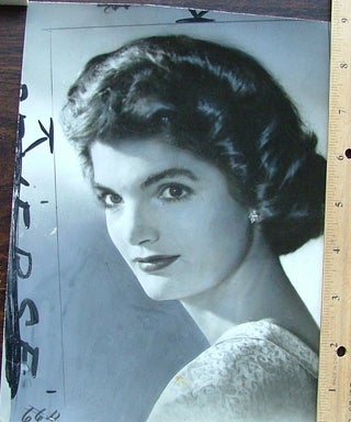 Item #262 Jacqueline Kennedy, 7 x 9 glossy publicity photo by Glogau for newspapers or magazines....
