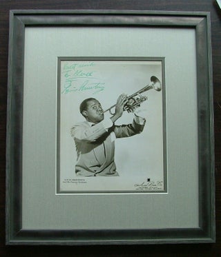 Louis Armstrong, signed 8" x 10" photo, framed