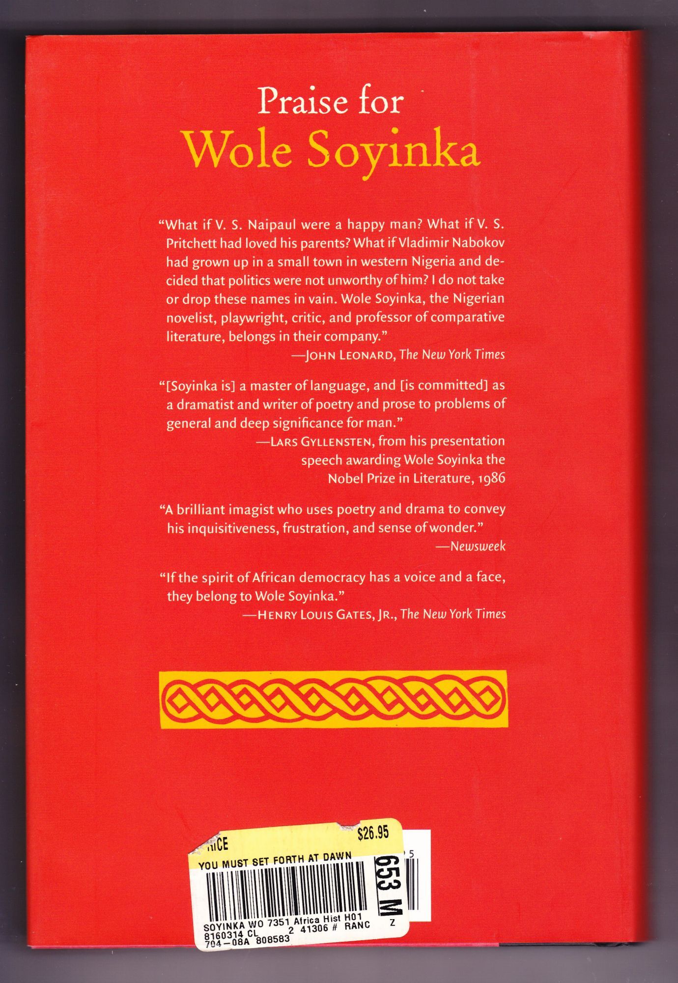 You Must Set Forth at Dawn, A Memoir | Wole Soyinka | Stated First Edition