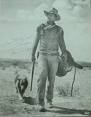 John Wayne - 8x10 matte photo inscribed and signed, framed